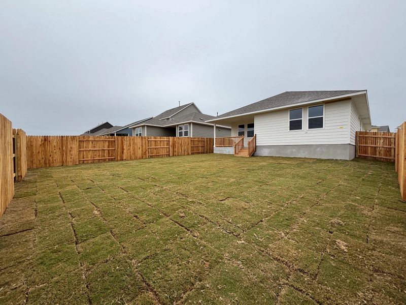 Exterior details and patio area of a home in Cannon Ranch 45s, Dripping Springs (Image 21).