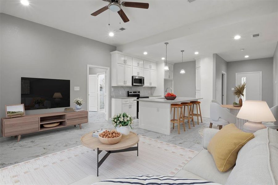 Furnished interior view inside a new home in , Dallas (Image 8). Furnished interior view inside a new home in , Dallas (Image 8).