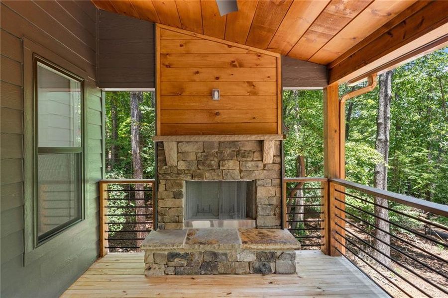 Exterior details and patio area of a home in , Ellijay (Image 30).