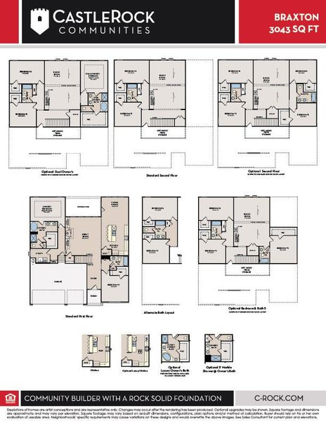 2D floor plan layout of this home in Dorris Farm, White House, TN (Image 2).
