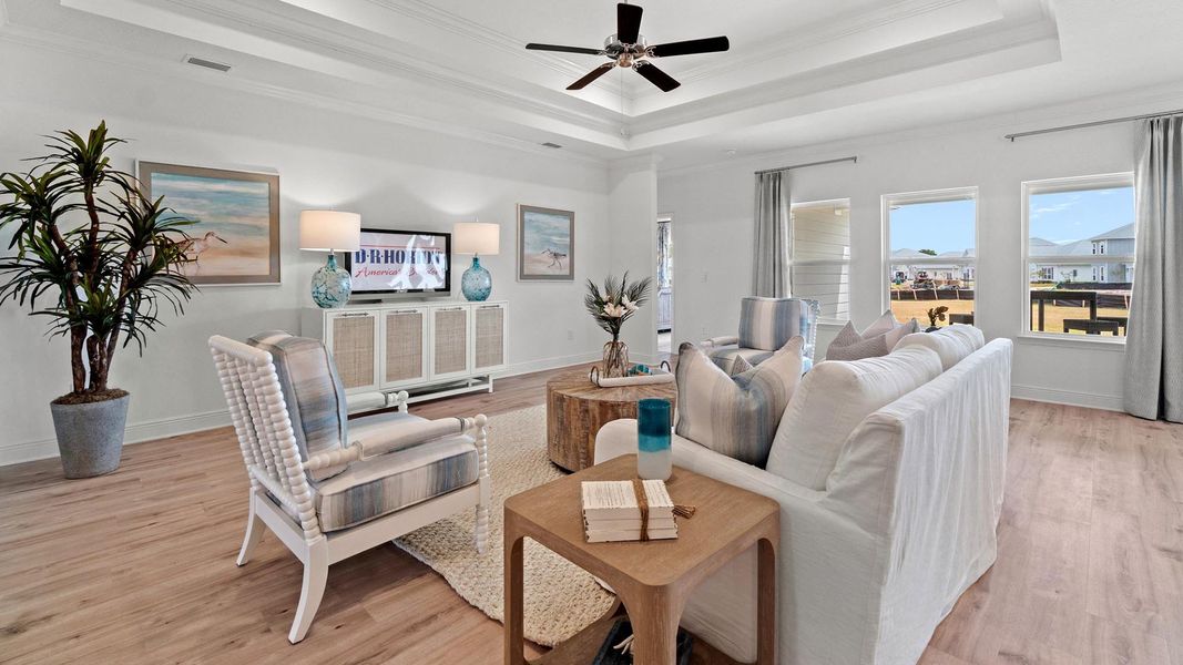 Representative furnished interior of a home built from the McKenzie by D.R. Horton in Holley Grove at Peach Creek - Waterfront Homes, Santa Rosa Beach (Image 9).