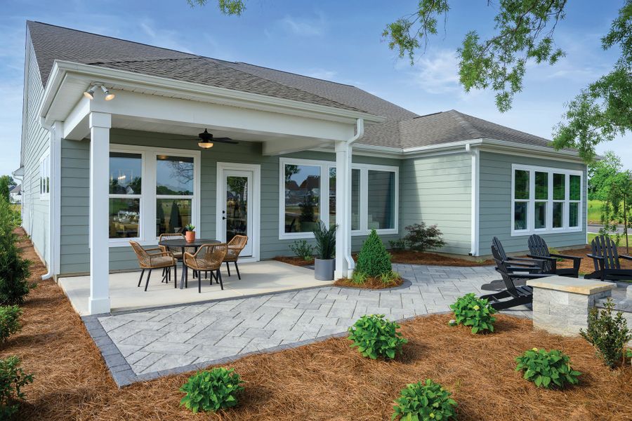 Exterior details and patio area of a home in Encore at Harmony, Harrisburg (Image 3). Exterior details and patio area of a home in Encore at Harmony, Harrisburg (Image 3).