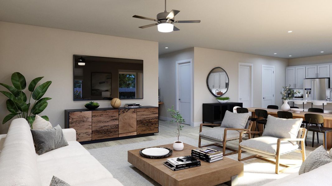 Representative furnished interior of a home built from the Palm by Risewell Homes in Cypress Bluff, Groveland (Image 10).