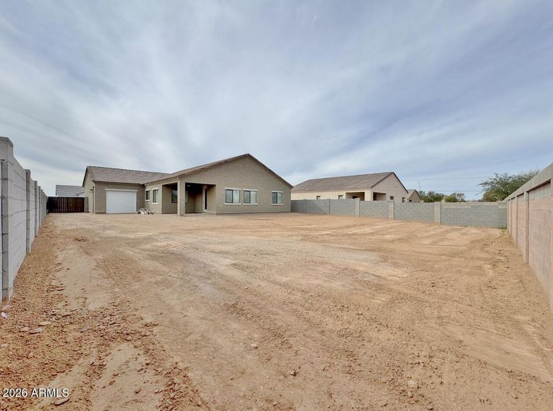 Back of home and yard Back of home and yard