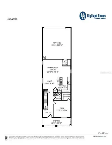 2D floor plan layout of this home in The Crossings - Bungalows, St. Cloud, FL (Image 2).