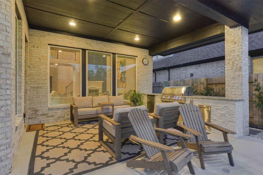 Exterior details and patio area of a home in Audubon 60', Magnolia (Image 3).