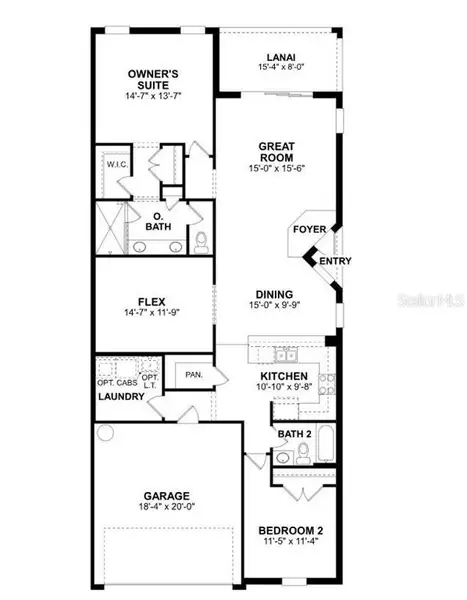 2D floor plan layout of this home in Kings Gate, Port Charlotte, FL (Image 3).