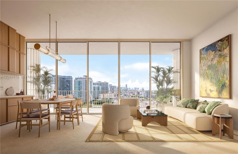 Furnished interior view inside a new home in , Miami (Image 8).