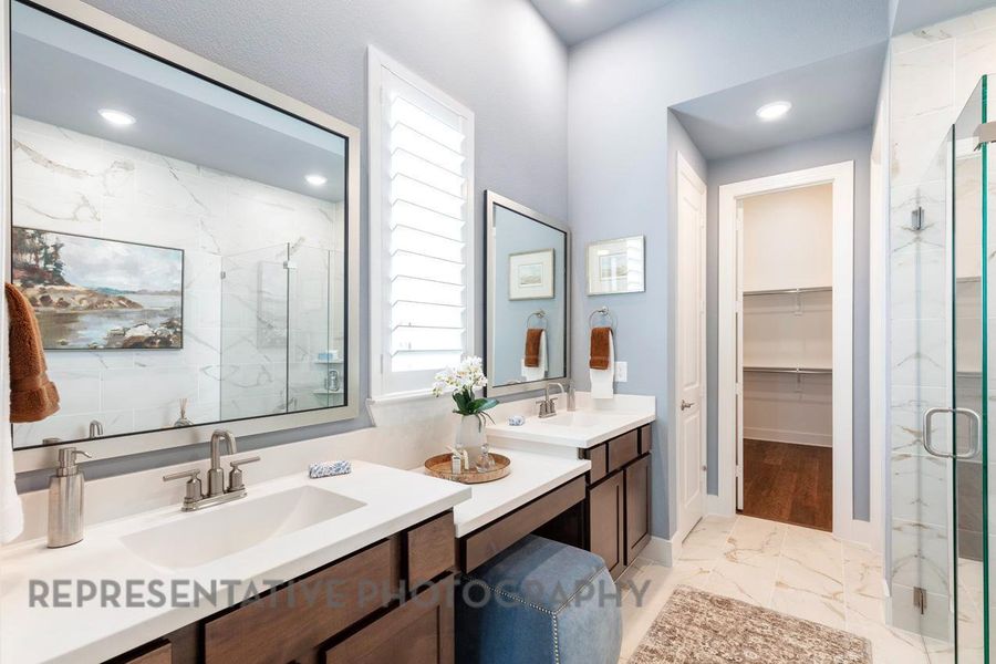 Furnished interior view inside a new home in 6 Creeks at Waterridge: 55ft. lots, Kyle (Image 15). Furnished interior view inside a new home in 6 Creeks at Waterridge: 55ft. lots, Kyle (Image 15).