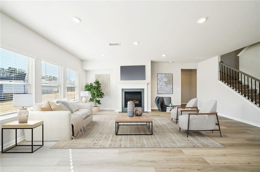 Furnished interior view inside a new home in Parkside at Grayson, Grayson (Image 7).