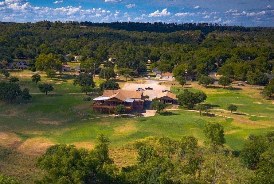 Aerial overview of a golf club