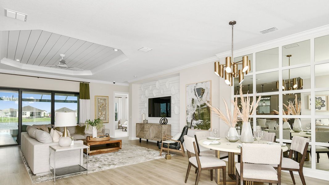 Furnished interior view inside a new home in Esplanade at Tradition, Port St. Lucie (Image 11).