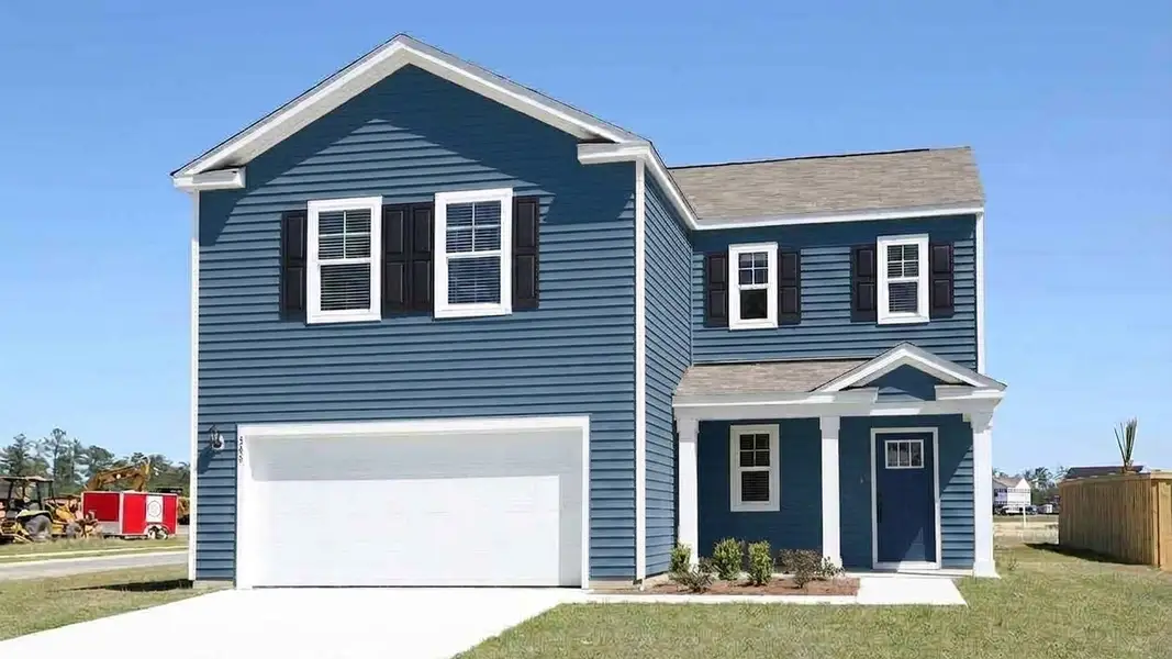 Front exterior of a new home in Halls Landing, Bolivia, NC, highlighting curb appeal (Image 1). Front exterior of a new home in Halls Landing, Bolivia, NC, highlighting curb appeal (Image 1).