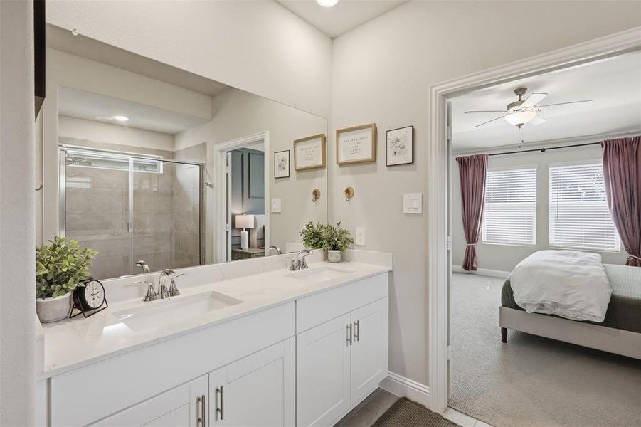 Furnished interior view inside a new home in Tesoro at Chisholm Trail Ranch, Crowley (Image 36).