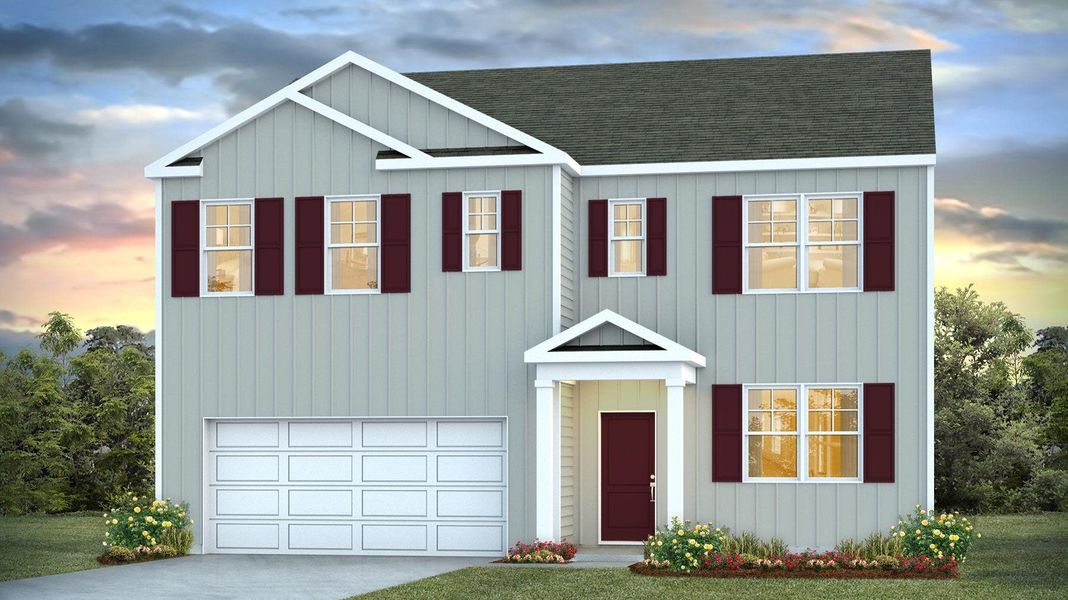 Representative exterior photo of a completed home built from the HAYDEN by D.R. Horton in Gates Village, Lugoff, SC (Image 5).