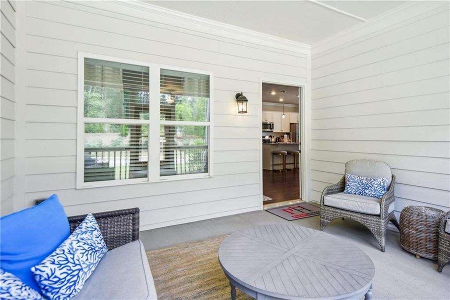 Exterior details and patio area of a home in Creekwood, Powder Springs (Image 3).