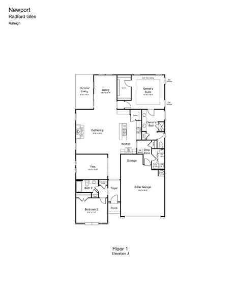 2D floor plan layout of this home in Silverstone, Knightdale, NC (Image 3).