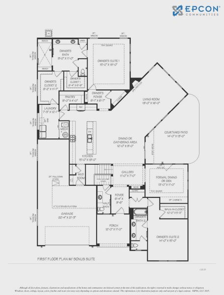 2D floor plan layout for the Provenance by Epcon Communities in The Courtyards at Holly Springs, Canton, GA (Image 5). 2D floor plan layout for the Provenance by Epcon Communities in The Courtyards at Holly Springs, Canton, GA (Image 5).