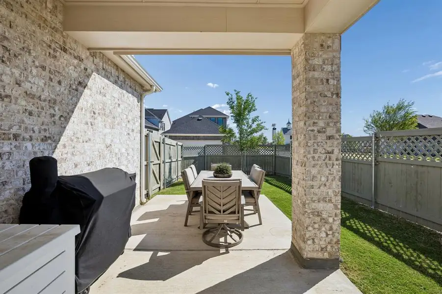 Exterior details and patio area of a home in , Northlake (Image 4). Exterior details and patio area of a home in , Northlake (Image 4).