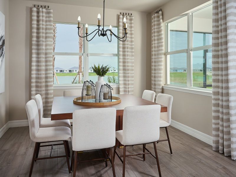 Dining room modeled at Crescent Lakes at Babcock Ranch