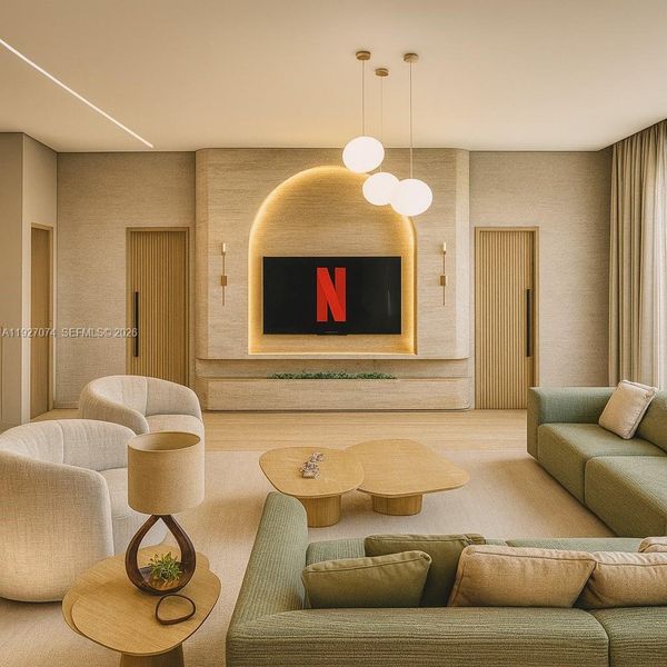 Furnished interior view inside a new home in , Lighthouse Point (Image 15).