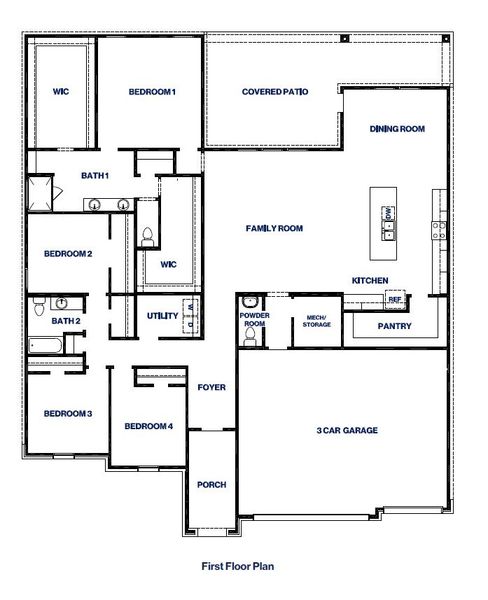 2D floor plan layout of this home in Riverside Estates, Mont Belvieu, TX (Image 5).