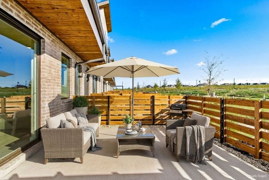 Exterior details and patio area of a home in Ten Mile Creek, Celina (Image 33). Exterior details and patio area of a home in Ten Mile Creek, Celina (Image 33).