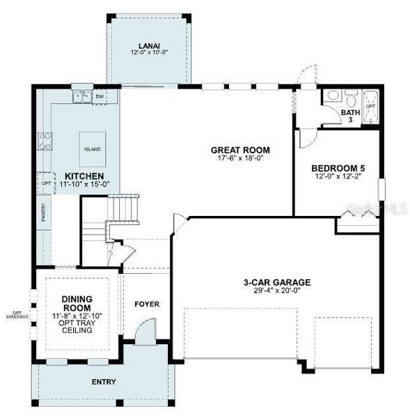 2D floor plan layout of this home in Emerson Pointe, Apopka, FL (Image 4).