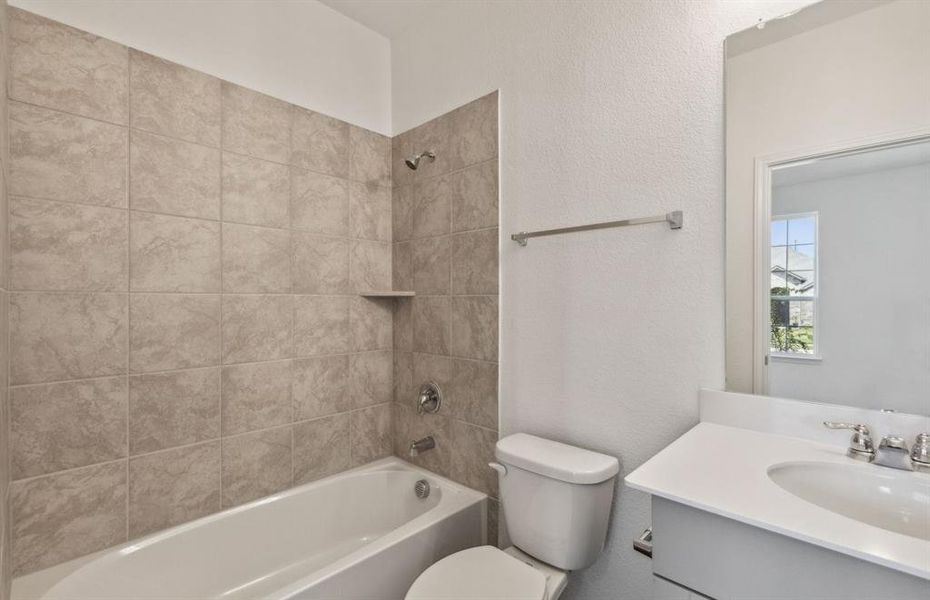 Spacious secondary bathroom*real home pictured