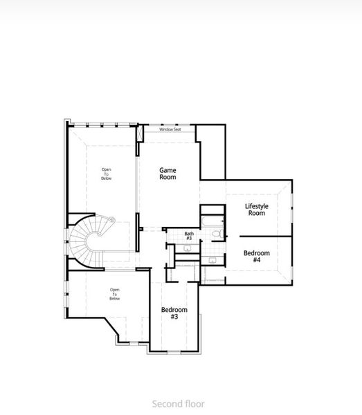 2D floor plan layout for the 223 Plan by Highland Homes in Jubilee: 70ft. lots, Hockley, TX (Image 6).