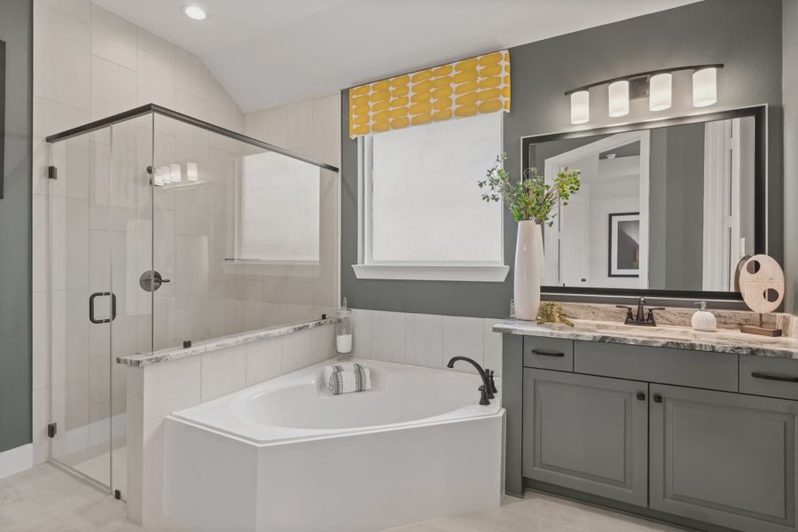 Representative furnished interior of a home built from the Bradford by Chesmar Homes in Artavia, Conroe (Image 12).
