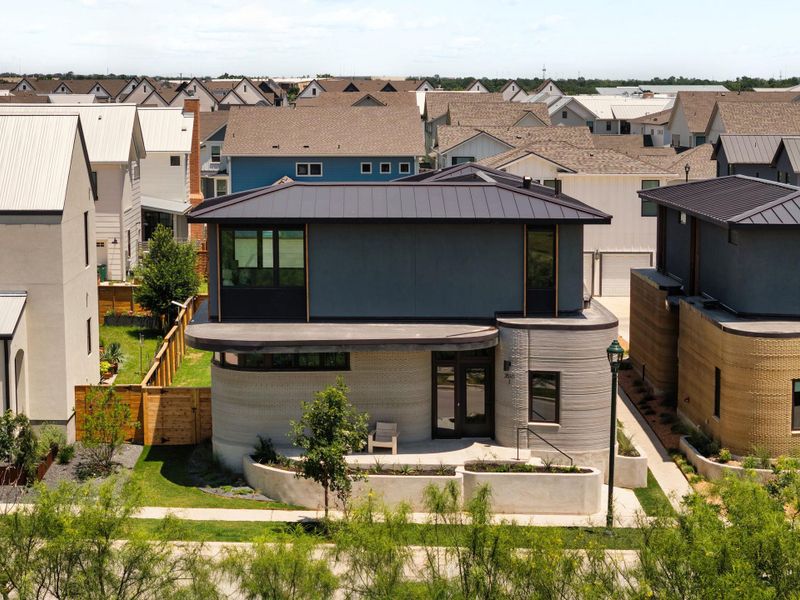 Front exterior of a new home in , Austin, TX, highlighting curb appeal (Image 27). Front exterior of a new home in , Austin, TX, highlighting curb appeal (Image 27).