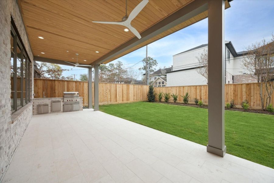 Wonderful outdoor space for entertaining! Custom bead board ceilings, two fans, and custom limestone floors. Wonderful outdoor space for entertaining! Custom bead board ceilings, two fans, and custom limestone floors.