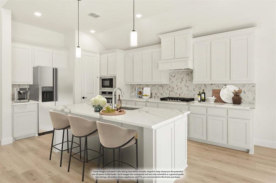 Furnished interior view inside a new home in Wildflower Ranch 60-65, Fort Worth (Image 6). Furnished interior view inside a new home in Wildflower Ranch 60-65, Fort Worth (Image 6).