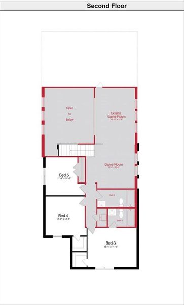 2D floor plan layout of this home in Keeneland 40s, Aubrey, TX (Image 4).