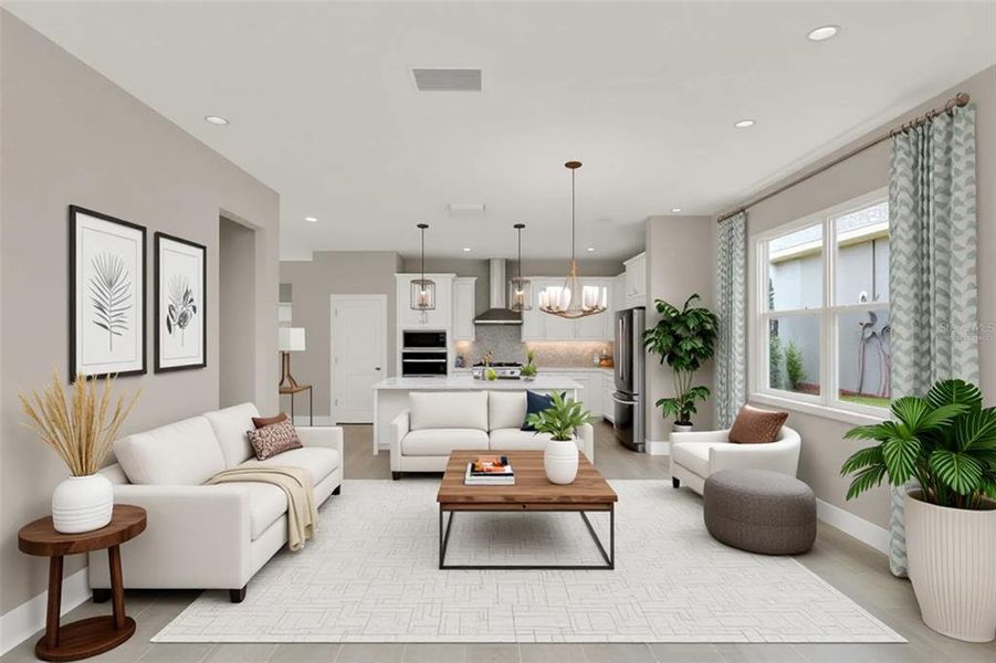 Furnished interior view inside a new home in Hills of Minneola, Minneola (Image 11). Furnished interior view inside a new home in Hills of Minneola, Minneola (Image 11).