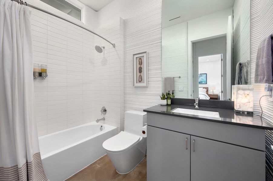 Furnished interior view inside a new home in Wolf Ranch: Genesis Collection, Georgetown (Image 25). Furnished interior view inside a new home in Wolf Ranch: Genesis Collection, Georgetown (Image 25).