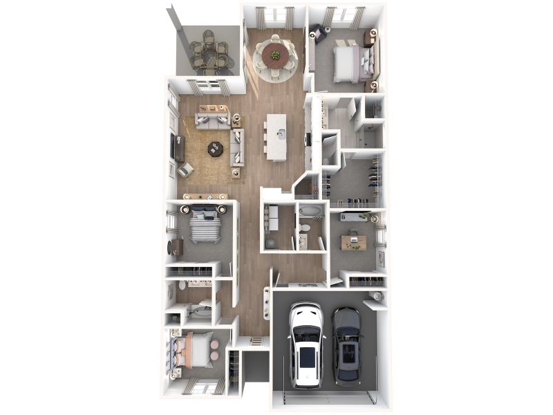 2D floor plan layout for the Emilia by Meritage Homes in Coasterra - Reserve Series, Palmetto, FL (Image 4).