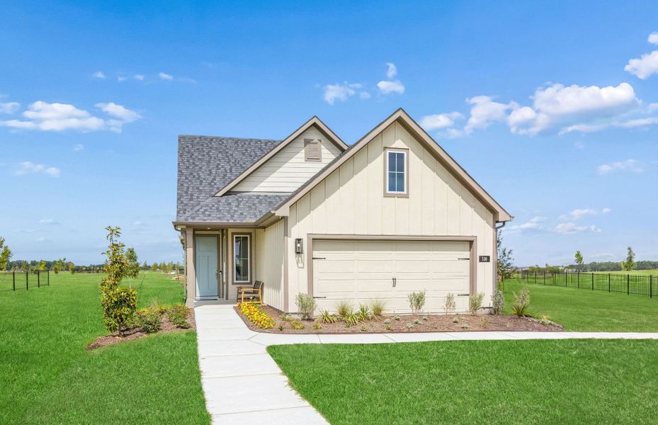 Representative exterior photo of a completed home built from the Compass by Del Webb in Del Webb Sugar Land at Ryehill, Rosenberg, TX (Image 20).