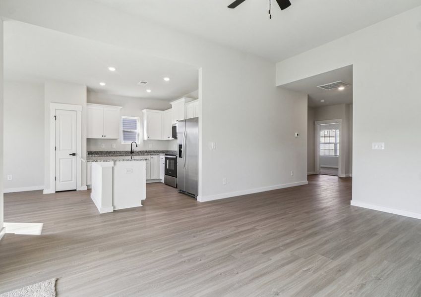 Open-concept floor plan.