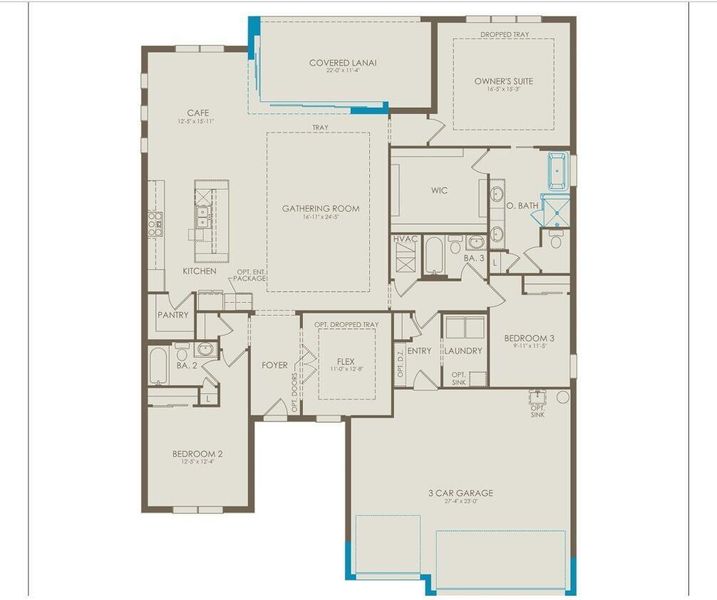 2D floor plan layout of this home in Marigold, Davie, FL (Image 2).
