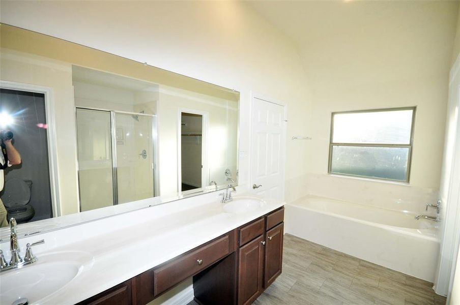 Soaking tub in the master bath