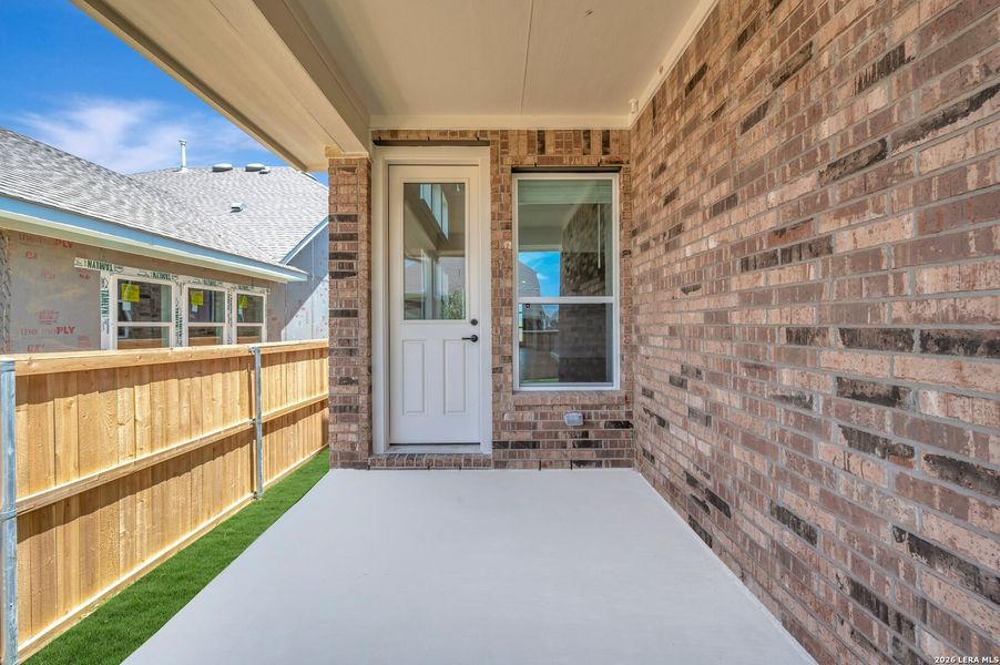 Exterior details and patio area of a home in Mayfair - Select Garden Series, New Braunfels (Image 19). Exterior details and patio area of a home in Mayfair - Select Garden Series, New Braunfels (Image 19).