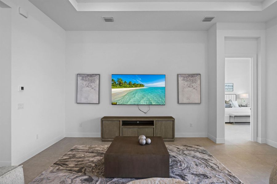 Furnished interior view inside a new home in Cresswind Palm Beach at Westlake, The Acreage (Image 37).