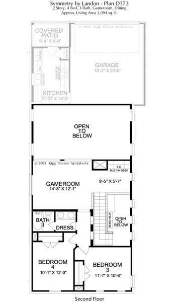2D floor plan layout for the Symmetry D373 by Landon Homes in Symmetry 37s, Frisco, TX (Image 4). 2D floor plan layout for the Symmetry D373 by Landon Homes in Symmetry 37s, Frisco, TX (Image 4).