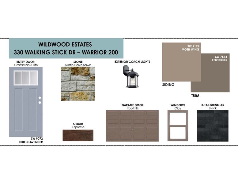 Sample of building materials used in homes in Wildwood Estates, Nolanville (Image 10).