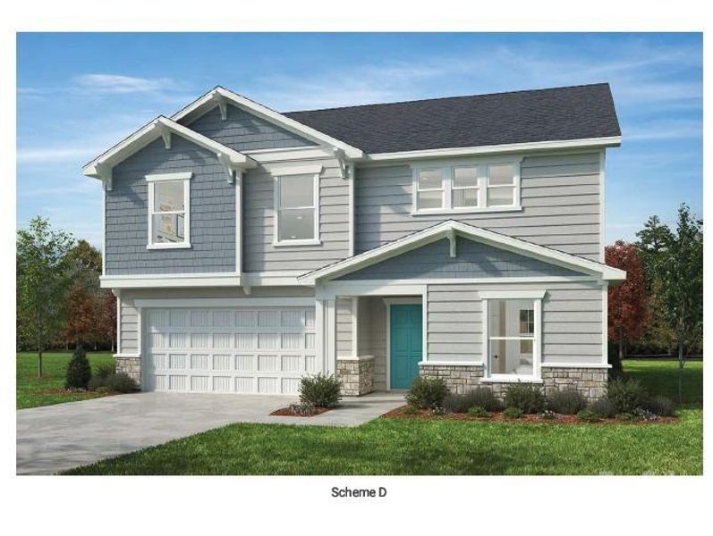 Front exterior of a new home in Sheffield, Indian Trail, NC, highlighting curb appeal (Image 1).