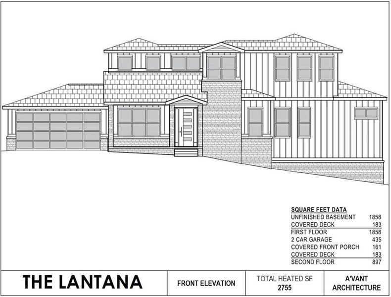 Exterior rendering of this home design in , Lawrenceville, GA (Image 2).