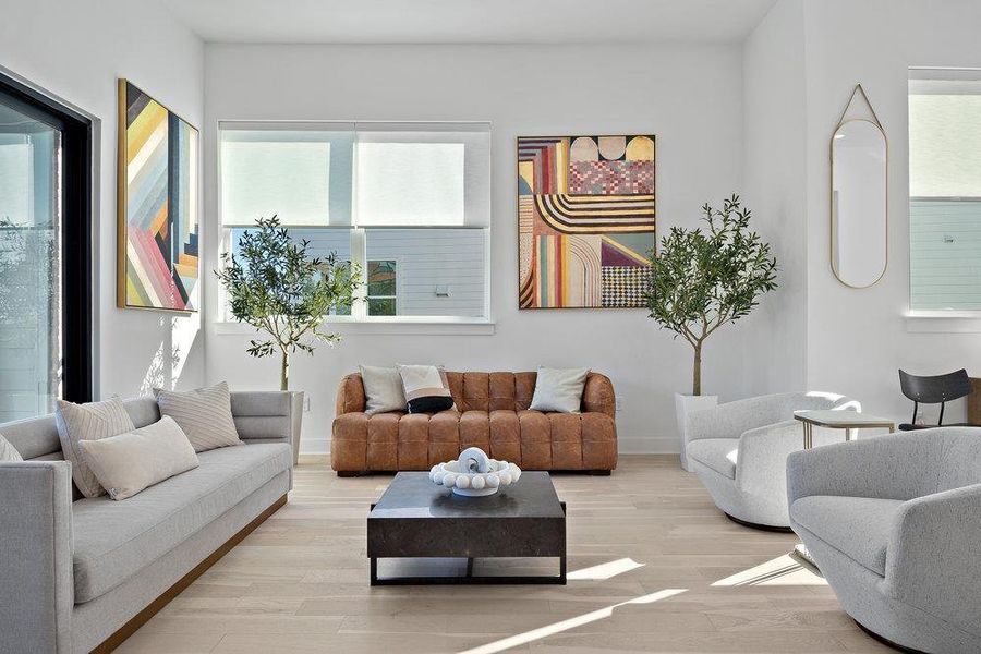 Living room featuring wood finished floors Living room featuring wood finished floors