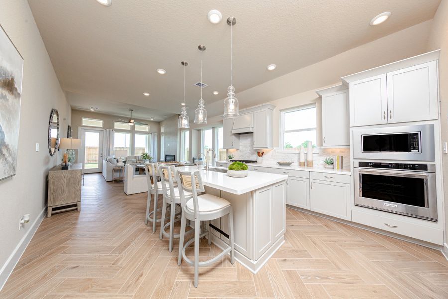 Representative furnished interior of a home built from the Cambridge by Beazer Homes in Ellwood: Signature Collection, Iowa Colony (Image 7). Representative furnished interior of a home built from the Cambridge by Beazer Homes in Ellwood: Signature Collection, Iowa Colony (Image 7).